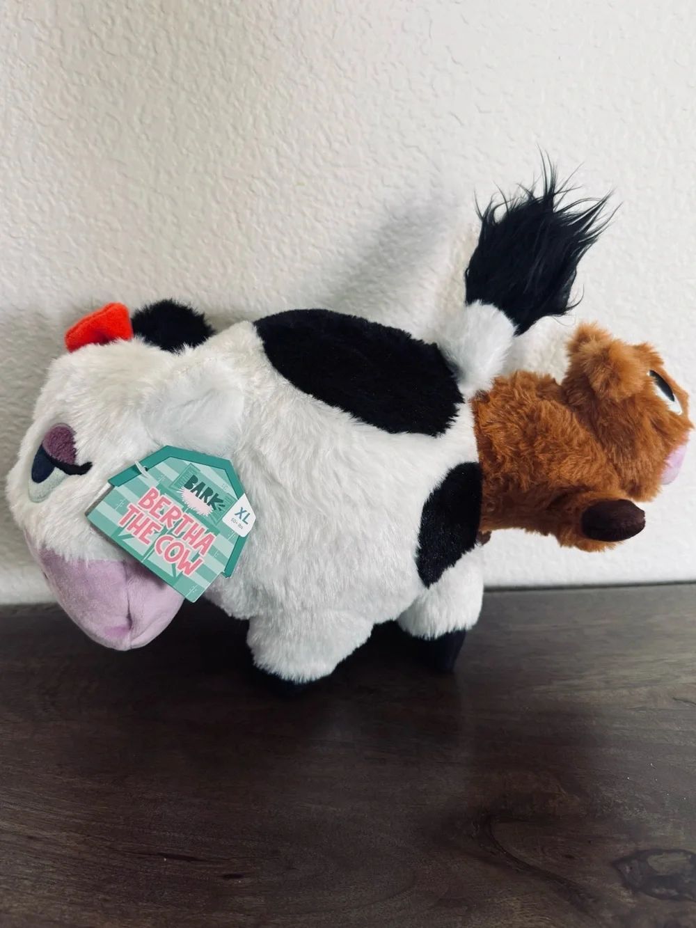 Bertha the Cow Plush Stuffed Animal Squeaky Pet Toy
